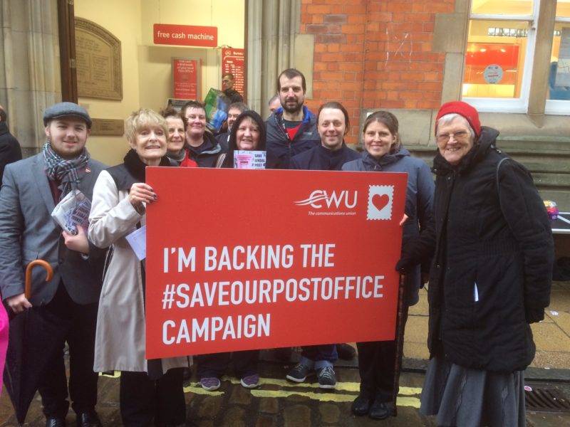 York Labour campaigners outside the Crown Post Office