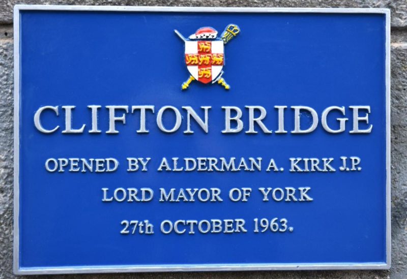 The new Clifton Bridge plaque