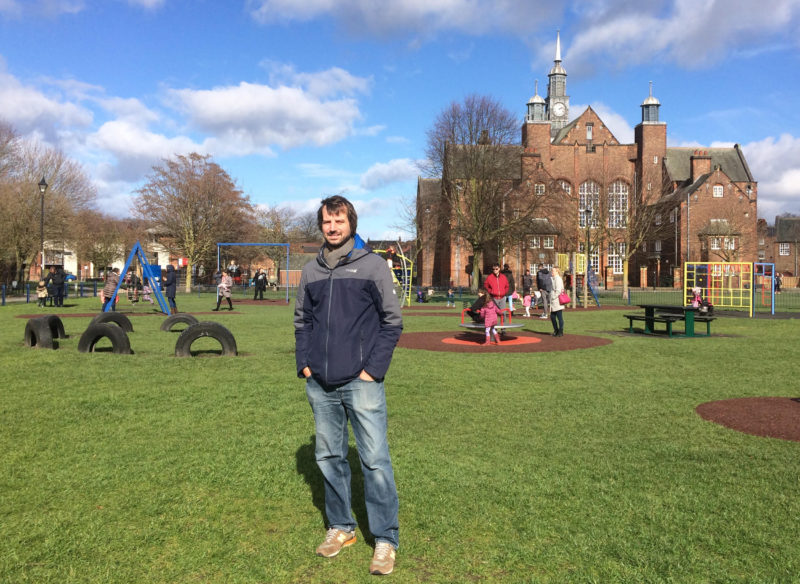 Labour councillor Jonny Crawshaw in the newly refurbished park