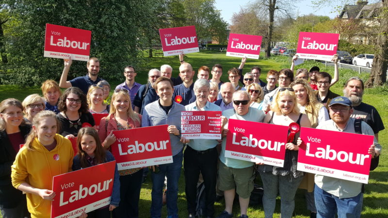 Labour activists join Owen Jones on Clifton Green for a day of campaigning
