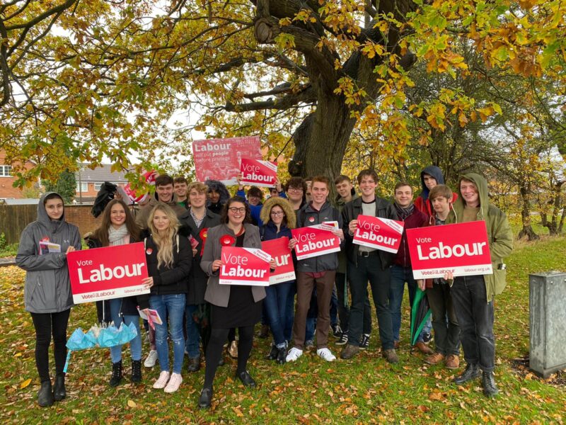 Anna Perrett with activists from University of York Labour Club