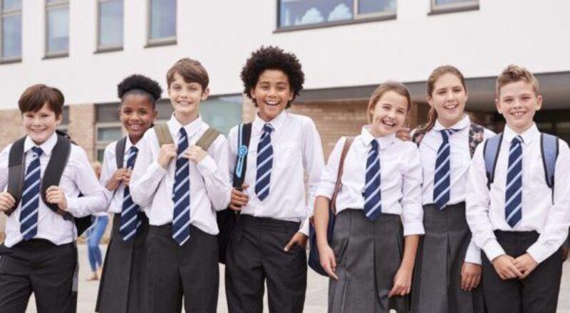 Children in school uniform