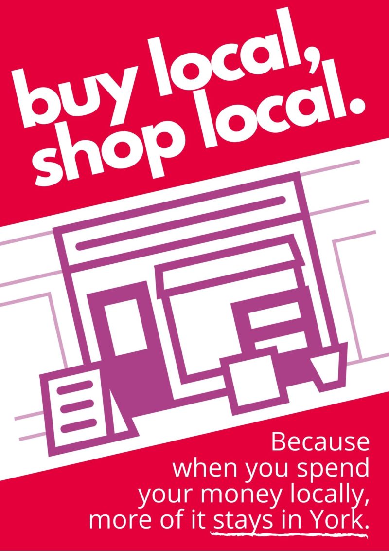 Buy local, shop local poster