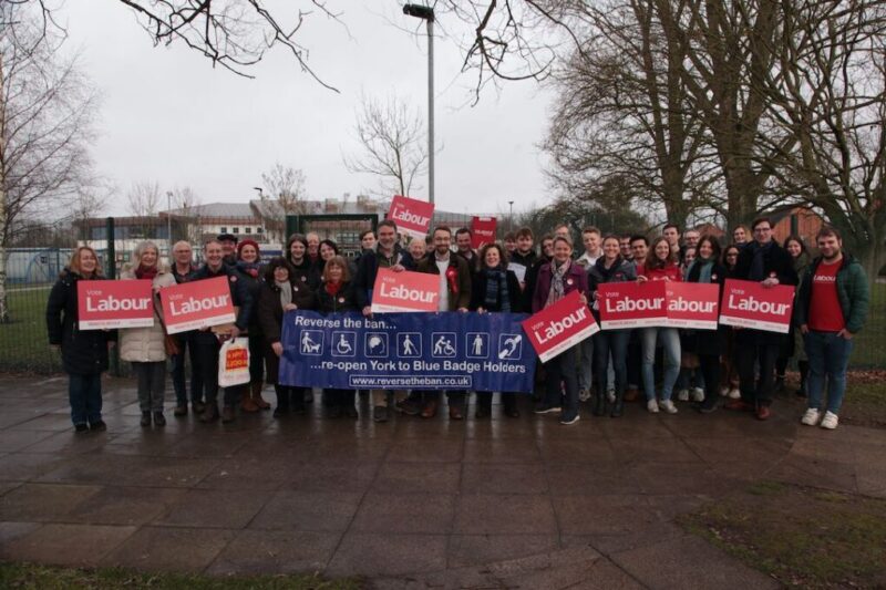 Labour Party York campaigning on behalf of blue badge holders