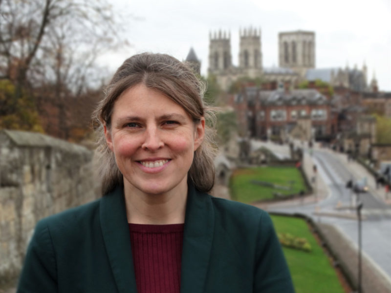 Rachael Maskell MP York Inner Photograph taken with Minster in the background